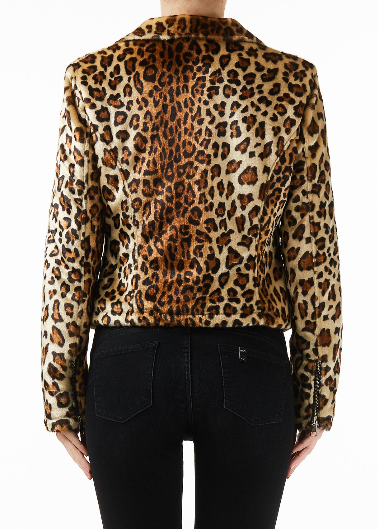 Leopard leather jacket sales